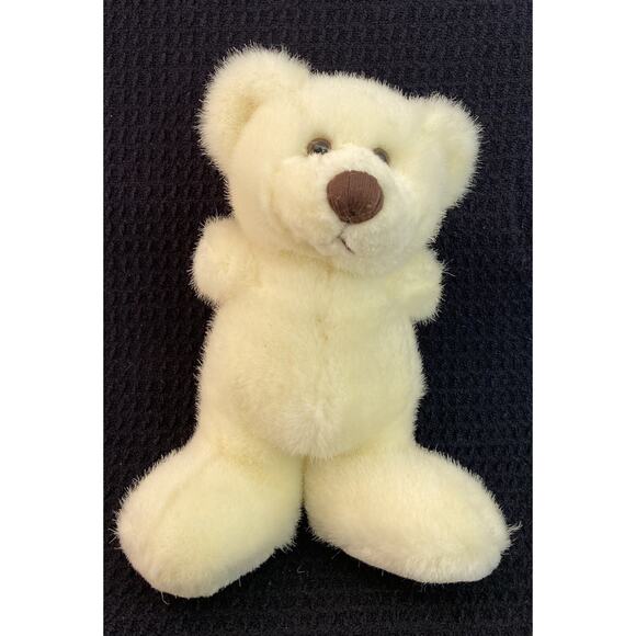 Straight from the Heart White Stuffed Plush Bear Holding Flowers Valentines Day - Picture 3 of 8